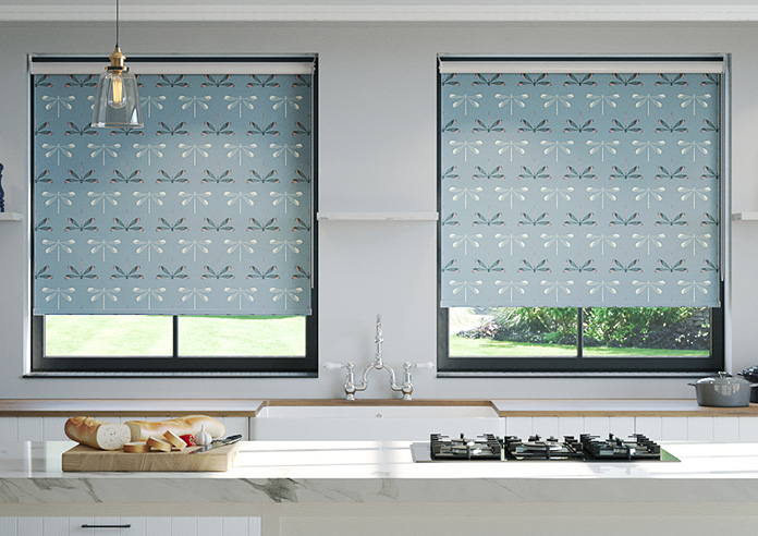 Dragonfly Print, Brittany Blue - Roller Blind - Image 3